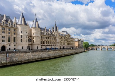 Castle Conciergerie - former royal palace and prison. Conciergerie located on the west of the Cite Island and today it is part of larger complex known as Palais de Justice. Paris, France. 