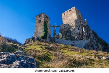 The Castle Of Csesznek Lies In The Bakony Between Gyor And Zirc In The Village Of Csesznek. The Castle Was Constructed After The Mongol Invasion Of Europe Around 1263 In A Period.