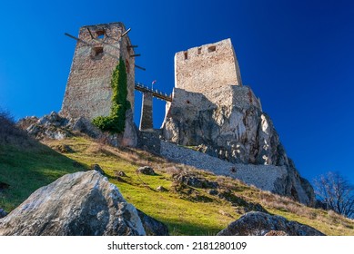 The Castle Of Csesznek Lies In The Bakony Between Gyor And Zirc In The Village Of Csesznek. The Castle Was Constructed After The Mongol Invasion Of Europe Around 1263 In A Period.