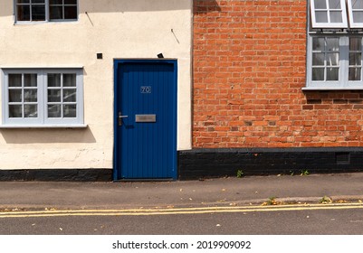 Castle Donington, UK 07 26 2021 Front Door To An Old Terraced House