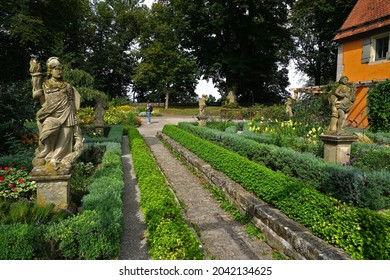 castle garden in Rothenburg ob der Tauber, Germany