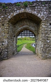 A castle gate and portcullis in Kent                            