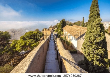 Similar – Image, Stock Photo Malaga, Spain. Elevated View, Cityscape View Of Malaga, Spain. Old Fort Walls And Residential Houses