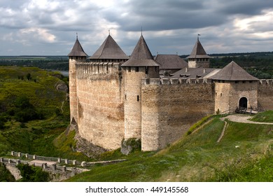 Castle in Khotyn-Chernivtsi in Ukraine- 29 June 2016. - Shutterstock ID 449145568