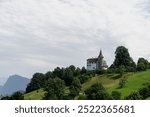 Castle at Kreins, Switzerland on a hill - Schloss Schauensee