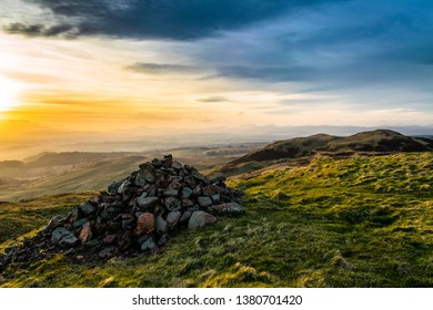 Castle Law, Iron Age Hillfort At Sunset, Scottish Highlands