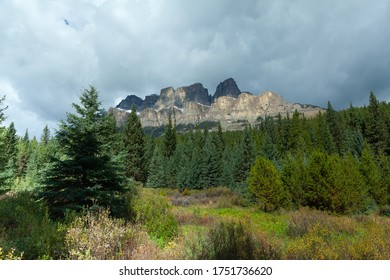 Castle Mountain View From Bow Valley, Alberta, Canada