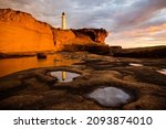 Castle Point Lighthouse, located near the village of Castlepoint in the Wellington Region of the North Island of New Zealand