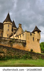 castle of puymartin dordogne france old feudal middle ages black perigord sky cloud - Shutterstock ID 1416680360
