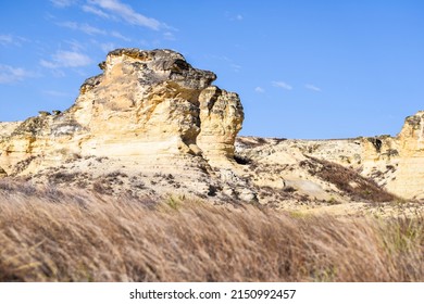 The Castle Rock Badlands In Kansas, USA