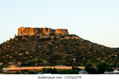 Castle Rock, Colorado At Sunset.