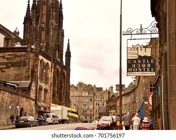 Castle Rock Hostel, Johnson Terrace, Edinburgh Scotland UK. August 2017