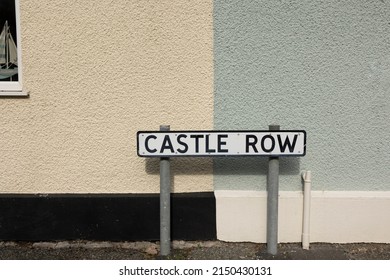 Castle Row Street Sign With Two Tone Wall Colour As Background