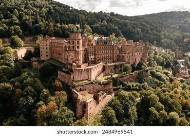 The castle (castle ruin) in Heidelberg, Baden Wuerttemberg, Germany, travel destinations, European touristic sightseeing - Powered by Shutterstock