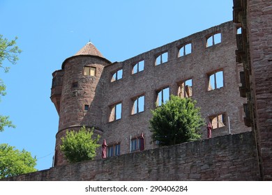 Castle ruin / Picture taken of a castle ruin in Germany Wertheim. Detail of the Wertheim Castle near Wertheim am Main in Southern Germany at evening time.