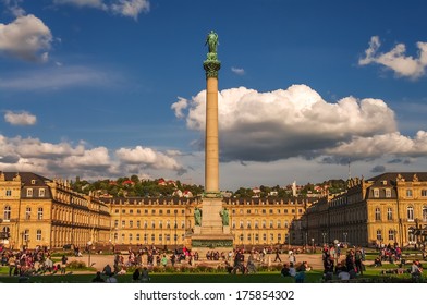 Castle Square In Stuttgart, Summer Time