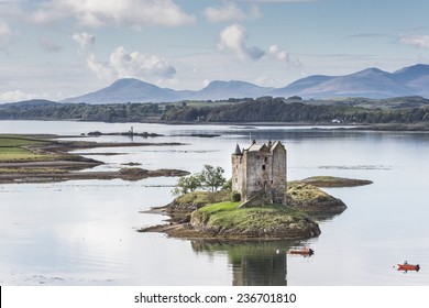 Castle Stalker On Loch Laich In Scotland