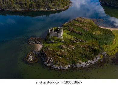 Castle Tioram On Loch Moidart Aerial Photo