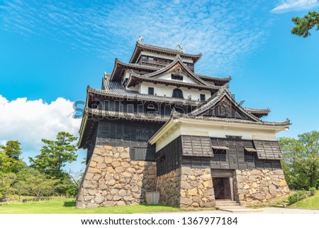 Castle tower of the Matsue castle in Matsue city, Japan
