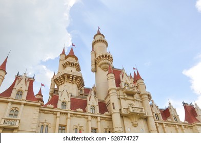 The castle at Universal Studio Singapore. - Shutterstock ID 528774727