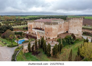The castle of Villanueva del Canedo (also known as the castle of Good Love) in Topas, province of Salamanca (Spain)