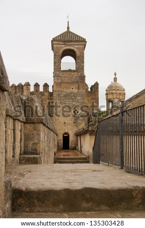 Castle walls at the Palace Fortress of the Christian Kings in Cordoba, Spain. Stock photo © 