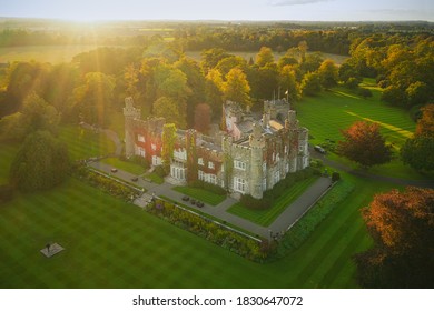 Castleknock, Dublin / Ireland - October 2020 : Aerial View Of Luttrellstown Castle Resort, Luxurious 5-star Hotel And Wedding Venue In 15th-century Castle Offered For For Hire