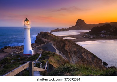 Castlepoint Lighthouse at sunset