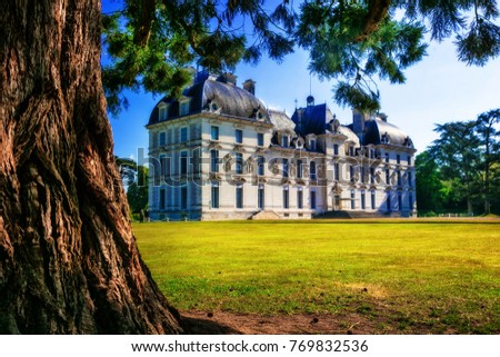 Castles of Loire valley - elegant Cheverny with beautiful park. 