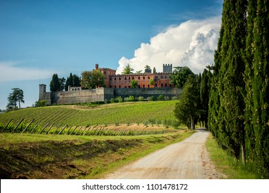 Castles And Vineyards Of Tuscany, Chianti Wine Region Of Italy