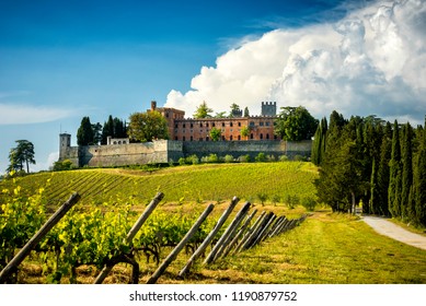 Castles And Vineyards Of Tuscany, Chianti Wine Region Of Italy