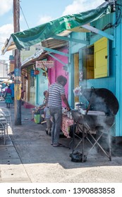 Castries St Lucia Caribbean April 2019, Local Market With Fruit Sellers