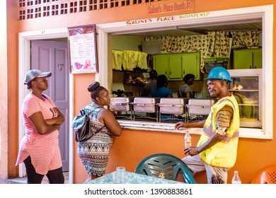 Castries St Lucia Caribbean April 2019, Local Market With Fruit Sellers