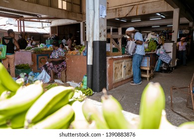 Castries St Lucia Caribbean April 2019, Local Market With Fruit Sellers