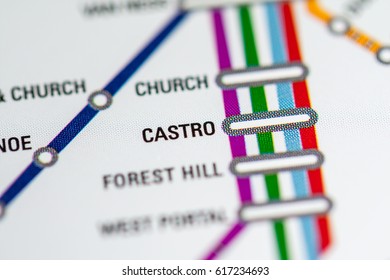 Castro Station. San Francisco Metro Map.