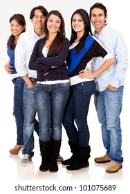 Casual Group Friends Smiling Isolated Over Stock Photo 101075689 ...