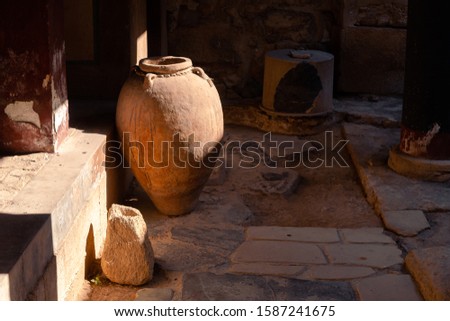 Casual view on the Knossos temple ruins elements in Heraklion, Greece Stock photo © 