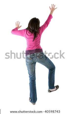 Similar – Image, Stock Photo Girl climbs climbing wall