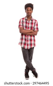 A Casual Young Black Boy Posing Isolated