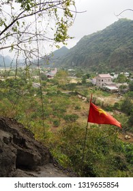 Cat Ba Island, Lan Ha Bay/ Vietnam - February 7th 2019: View Over Cat Ba Island In Lan Ha Bay (Ha Long Bay) From The Entrance To Hospital Cave Used As A Viet Cong Base During The Vietnam War 