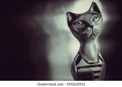 Cat Black White Background Wallpaper Art Stock Photo 1953232915 ...