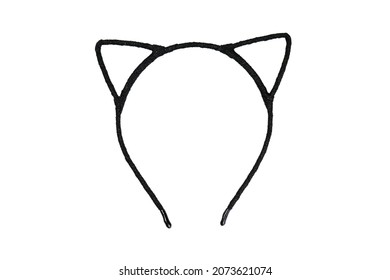 Cat Ears Shaped Hair Hoop Isolated On White