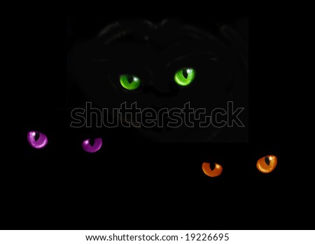 Cat eyes in dark
