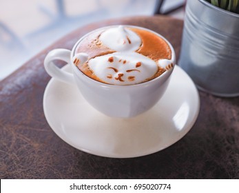 Cat Latte Art On Cappuccino Coffee Mug