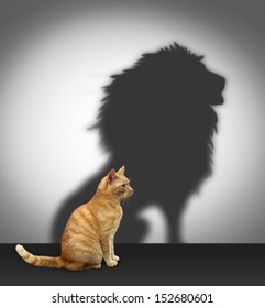 Cat with lion shadow - Shutterstock ID 152680601