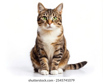 cat on white background pet