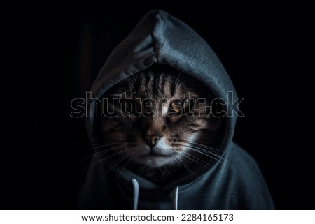 A cat thief in a hood