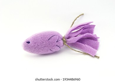 Cat Toy Fish Purple Color On A White Background,toy For Cats Fish