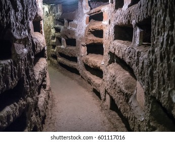 Catacombe di San Pancrazio under the basilica in Trastevere, Rome Italy