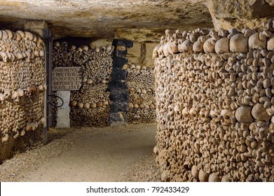 The Catacombs of Paris, France. They are underground ossuaries and tourist attractions. France, Paris, October 07, 2014